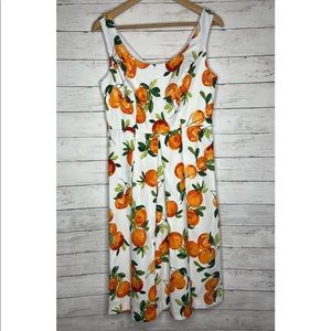 Chetta B sleeveless retro orange dress